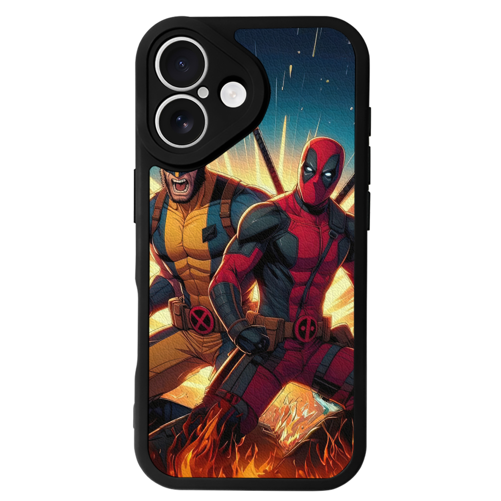 （画像用） Deadpool デッドプール 【iPhone 16シリーズ対応】シリコンスマホケース（レザー調） 材質：シリコン